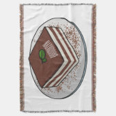 ティラミスケーキ漫画イラストレーション スローブランケット (正面縦)