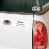 ティラミスケーキ漫画イラストレーション バンパーステッカー (トラック上)