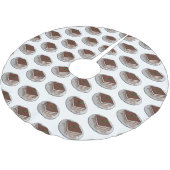 ティラミスケーキ漫画イラストレーション ブラッシュドポリエステルツリースカート (アングル)