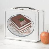 ティラミスケーキ漫画イラストレーション メタルランチボックス (インサイチュ)