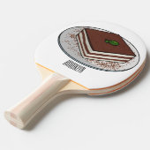 ティラミスケーキ漫画イラストレーション 卓球ラケット (正面アングル)