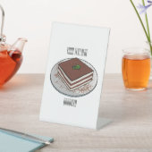 ティラミスケーキ漫画イラストレーション 台座サイン (インサイチュ)