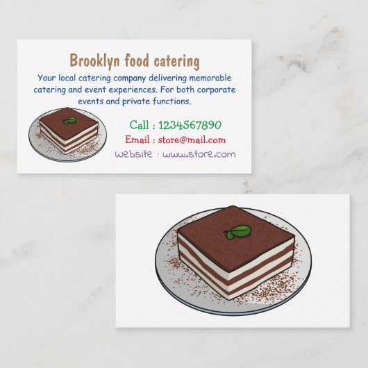 ティラミスケーキ漫画イラストレーション 名刺 (正面/裏面)