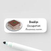 ティラミスケーキ漫画イラストレーション 名札 (インサイチュ)