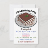 ティラミスケーキ漫画イラストレーション 招待状 (正面)