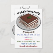 ティラミスケーキ漫画イラストレーション 招待状 (正面/裏面)
