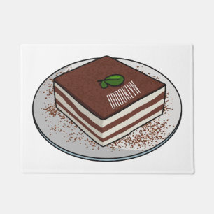 ティラミス ケーキの漫画イラスト ドアマット