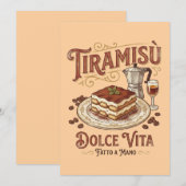 ティラミス ドルチェヴィータ イタリアのデザート 招待状 (正面/裏面)