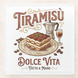 ティラミス ドルチェヴィータ イタリアンデザート ガラスコースター