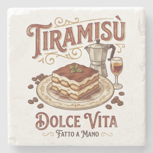 ティラミス ドルチェ ヴィータ イタリアンデザート  ストーンコースター (正面)