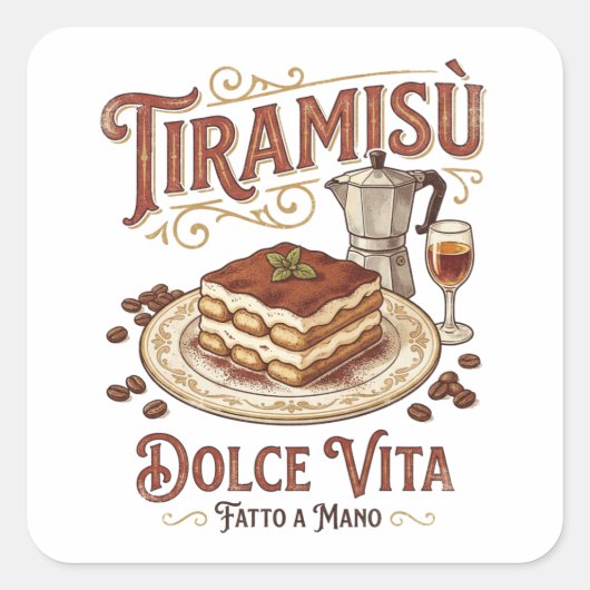 ティラミス ドルチェ ヴィータ イタリアン デザート スクエアシール (正面)
