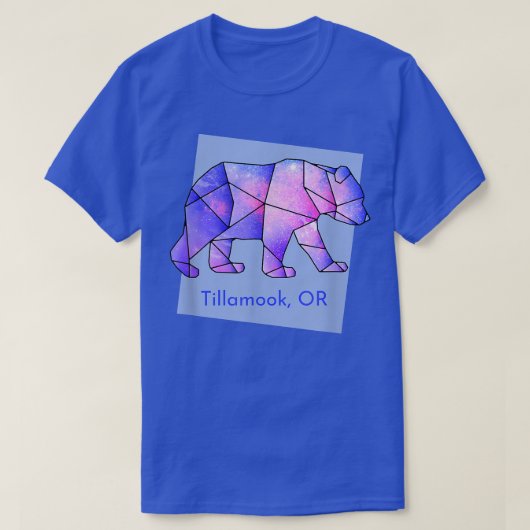 ティラモクまたは銀河系ベア抽象芸術幾何学アニメーション Tシャツ (デザイン正面)