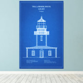 ティラモックロックライトハウス – オレゴン – AD キャンバスプリント (インサイチュ (ウッドフロア))