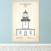 ティラモックロックライトハウス – オレゴン – SBD キャンバスプリント (インサイチュ (ウッドフロア))