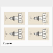 ティラモックロックライトハウス – オレゴン – SBD 長方形シール (シート)