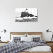 ティラモック、オレゴン州ライトハウスシーサイド近く、または キャンバスプリント (インサイチュ (寝室))