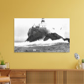 ティラモック、オレゴン州ライトハウスシーサイド近く、または キャンバスプリント (インサイチュ (リビング))