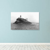 ティラモック・ロック、そのライトハウスによって支配 キャンバスプリント (インサイチュ (ウッドフロア))