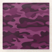 ティリアンパープルモノカラー迷彩柄 ガラスコースター (正面)