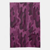 ティリアンパープルモノカラー迷彩柄 キッチンタオル (縦)