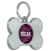 ティリアンパープルモノカラー迷彩柄 ペットネームタグ (正面左)