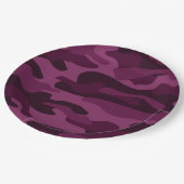 ティリアンパープルモノカラー迷彩柄 ペーパープレート (アングル)