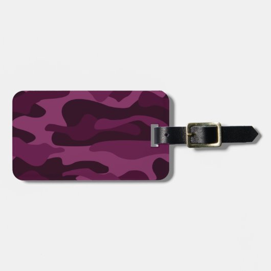 ティリアンパープルモノカラー迷彩柄 ラゲッジタグ (正面横)