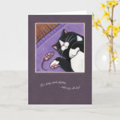 ティリング遊ワーク終日 – Cat Art Card カード (黄色い花)