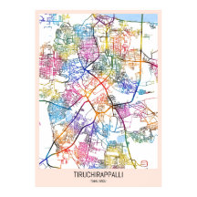 ティルチラーパッリ タミル・ナードゥ州の市街地図