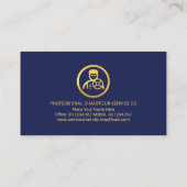 ティルティング金ゴールドラインブルーシェードショーファ 名刺 (裏面)