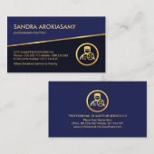 ティルティング金ゴールドラインブルーシェードショーファ 名刺 (正面/裏面)