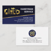 ティルティング金ゴールドラインブルーシェードハンドマン 名刺 (正面/裏面)