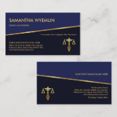 ティルティング金ゴールドラインブルーシェードバラリーパラリーガル 名刺 (正面/裏面)