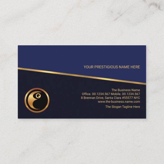 ティルティング金ゴールドラインブルーシェードマンパワー採用 名刺 (裏面)