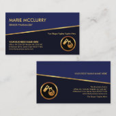 ティルティング金ゴールドラインブルーシェード化化学エンジニア 名刺 (正面/裏面)