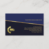 ティルティング金ゴールド線青色の影付き物流輸送 名刺 (裏面)