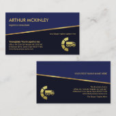 ティルティング金ゴールド線青色の影付き物流輸送 名刺 (正面/裏面)