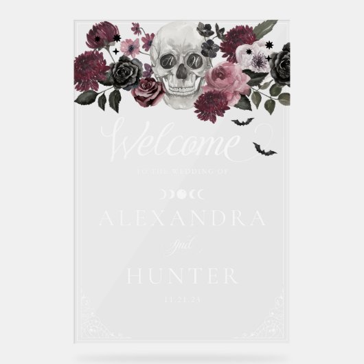 ティルデスウォーターカラースケルトンバラゴシック結婚ズ アクリルサイン (正面)