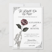 ティルデスウォーターカラースケルトンバラゴシック結婚ズ 招待状 (正面)