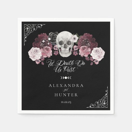 ティルデスウォーター色スカルバラゴシック結婚ズ スタンダードカクテルナプキン (正面)