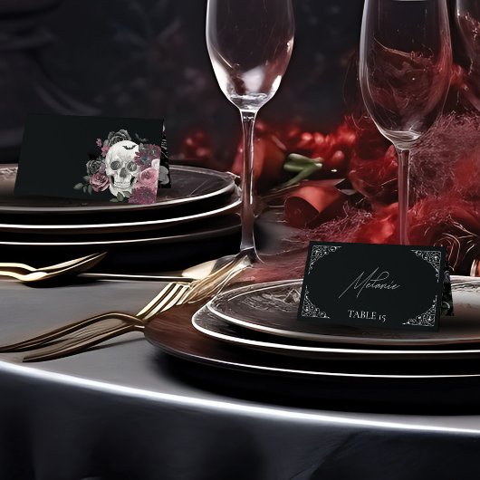 ティルデスウォーター色スカルバラゴシック結婚ズ プレイスカード