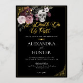 ティルデスウォーター色スカルバラゴシック結婚ズ 箔招待状 (正面)