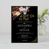 ティルデスウォーター色スカル秋ゴシック結婚ズ 箔招待状 (立ち正面)