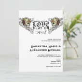 ティルデスゴシックグラムスカルブラックフローラ結婚ズ 招待状 (スタンド正面)