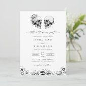 ティルデスゴシックスカルダークブラックフローラ結婚ズ 招待状 (スタンド正面)