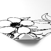 ティルデスゴシックフローラスカルブラック結婚ズサイン ポスター (角)