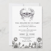 ティルデスゴシックフローラスカル結婚式招待状 招待状 (正面)