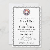 ティルデスゴシックフローラハロウィーンスケルトン結婚ズ 招待状 (正面)