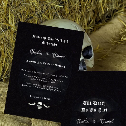 ティルデススカルこうもりスパイア結婚ゴシック 招待状