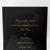 ティルデストリフォールドダークエレガントウェディング招待状 三つ折りプログラム (内部最初)